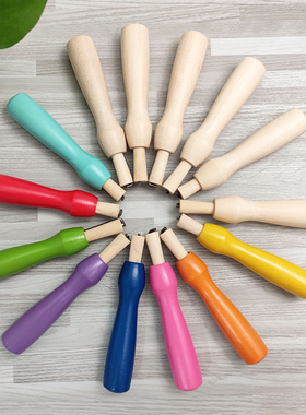 现货供应 DIY羊毛毡戳戳乐工具 木柄戳针 刺绣针柄  彩色可调换针