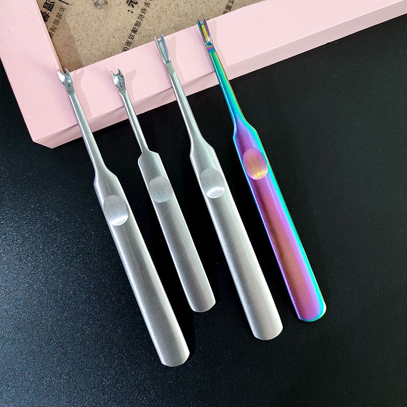 심플 그루버 스테인레스 스틸 데이스톤 각질 포크 각질 푸쉬 툴 퍼스널 뷰티 클리닝 핸드 네일 케어