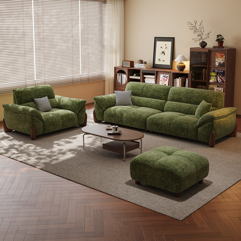 欧梦巢奶油中古风布艺沙发客厅简约现代小户型猫抓绒布雪尼尔沙发,住宅家具,皮布沙发,淘宝优惠券,粉丝福利购,淘宝优惠卷