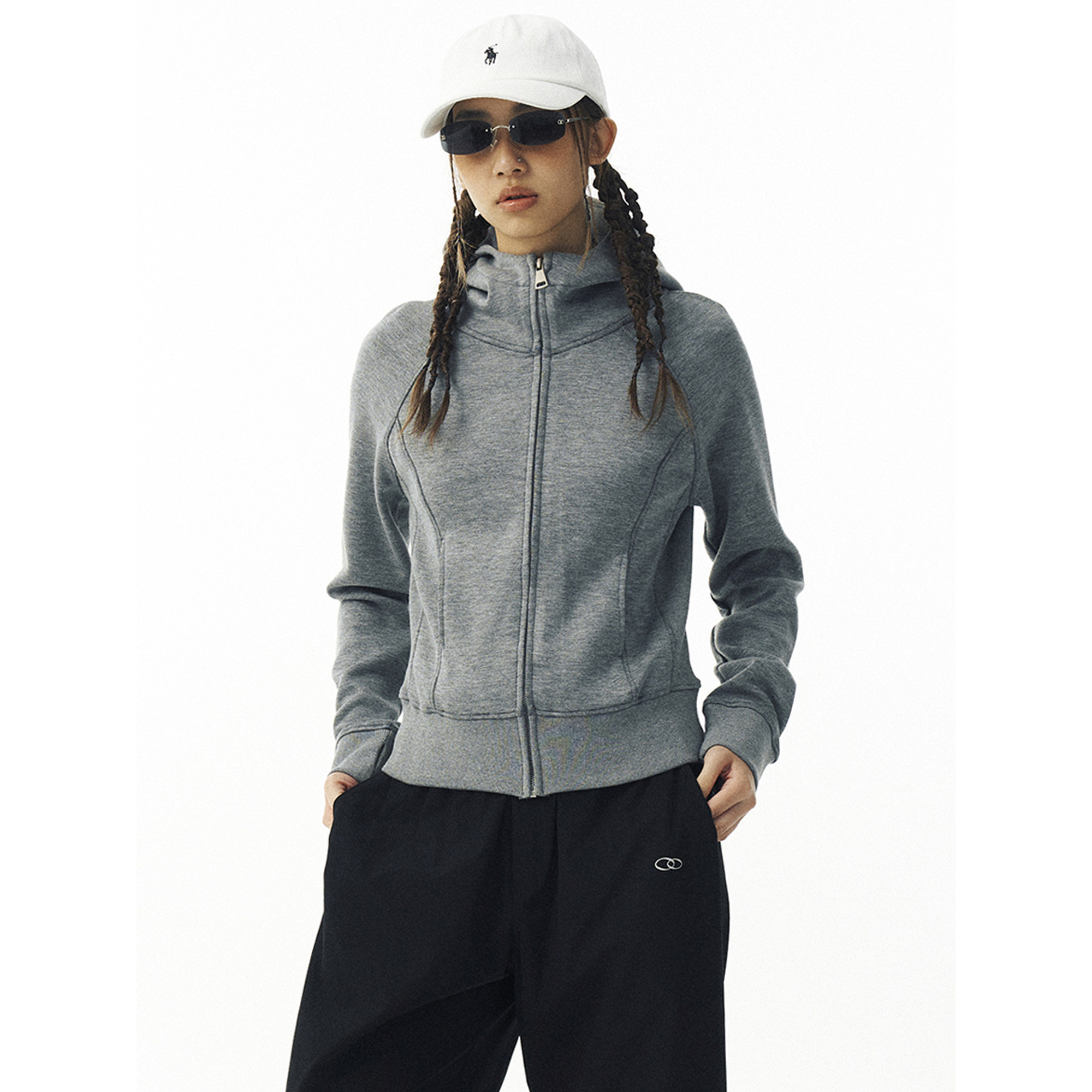 wooye勿野420g重磅连帽开衫卫衣