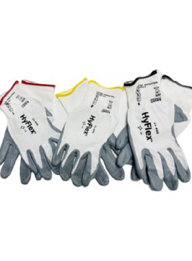 专柜安思尔Ansell 11-800手套丁腈尼龙透气浸掌涂胶浸胶防滑耐磨