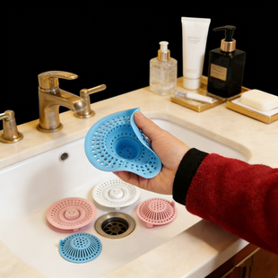 软硅胶大号水槽过滤网厨房排水口防堵塞过滤网小号弹跳隔渣器