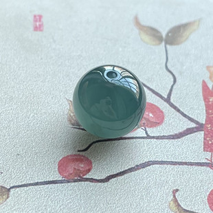 【天然翡翠配饰】A货冰蓝转运珠9.5mm玉石圆珠diy配珠吊坠散 珠子