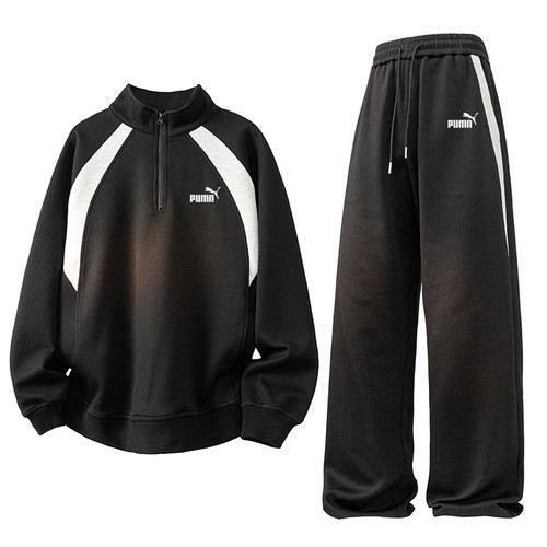 【奥莱专区】春秋新款男士运动休闲套装圆领宽松卫衣长裤两件套潮