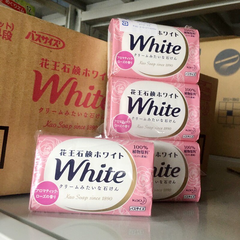 日本原装进口花王香皂洁面洗脸皂洗澡清洁沐浴玫瑰奶白130gx3个