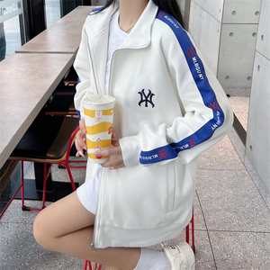 MLBGU NY官方秋季新款卫衣女士慵懒风外套长袖开衫宽松刺绣上衣潮