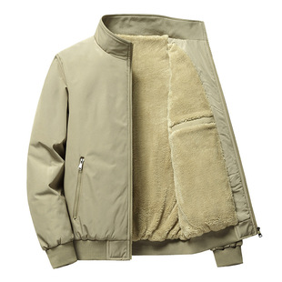 Padded jacket with extra fleece 加绒加厚夹克立领棉服大码外套