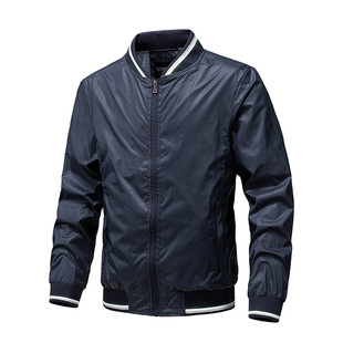 夏季薄款休闲夹克男立领弹力透气外套Slim-fit jacket men's coat