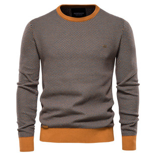 contrast color trend sweater外贸男式 撞色潮流毛衣 Men 针织衫