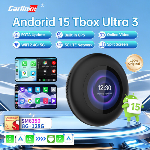 Carlinkit境外版比亚迪BMW无线carplay转安卓15系统车载5G车盒子