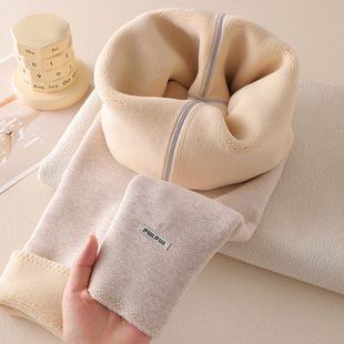 女宝宝洋气一体绒外穿棉裤 加绒加厚儿童纯棉保暖裤 冬款 女童打底裤