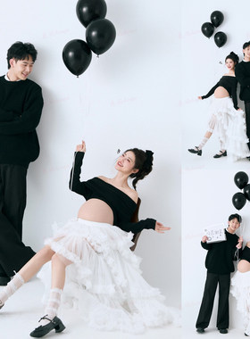 韩系清新甜美可爱孕妈大肚照衣服