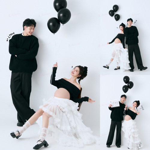 韩系清新甜美可爱孕妈大肚照衣服