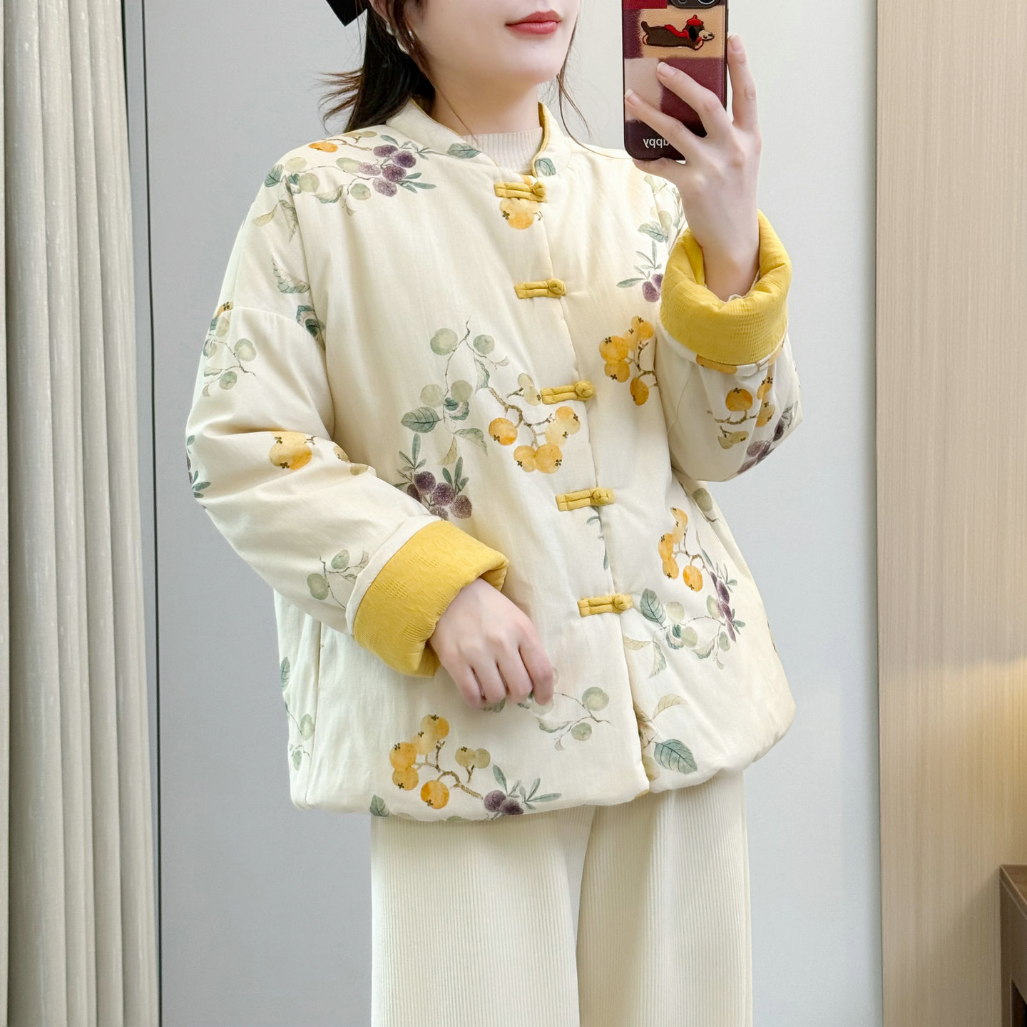 新中式国风盘扣双面穿棉衣外套