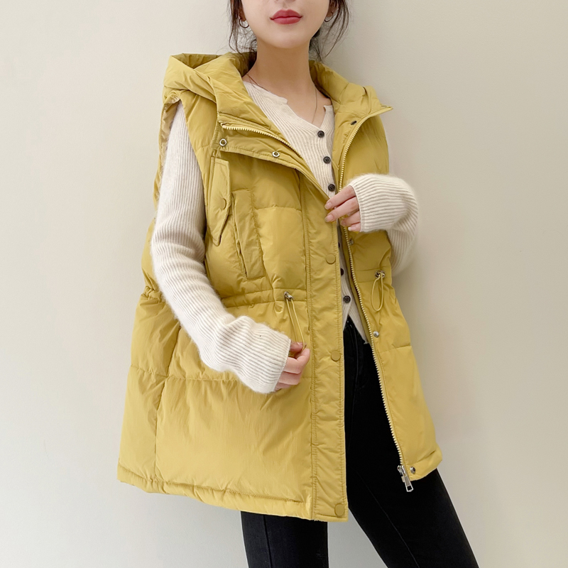 宽松外搭连帽羽绒棉马甲欧货休闲