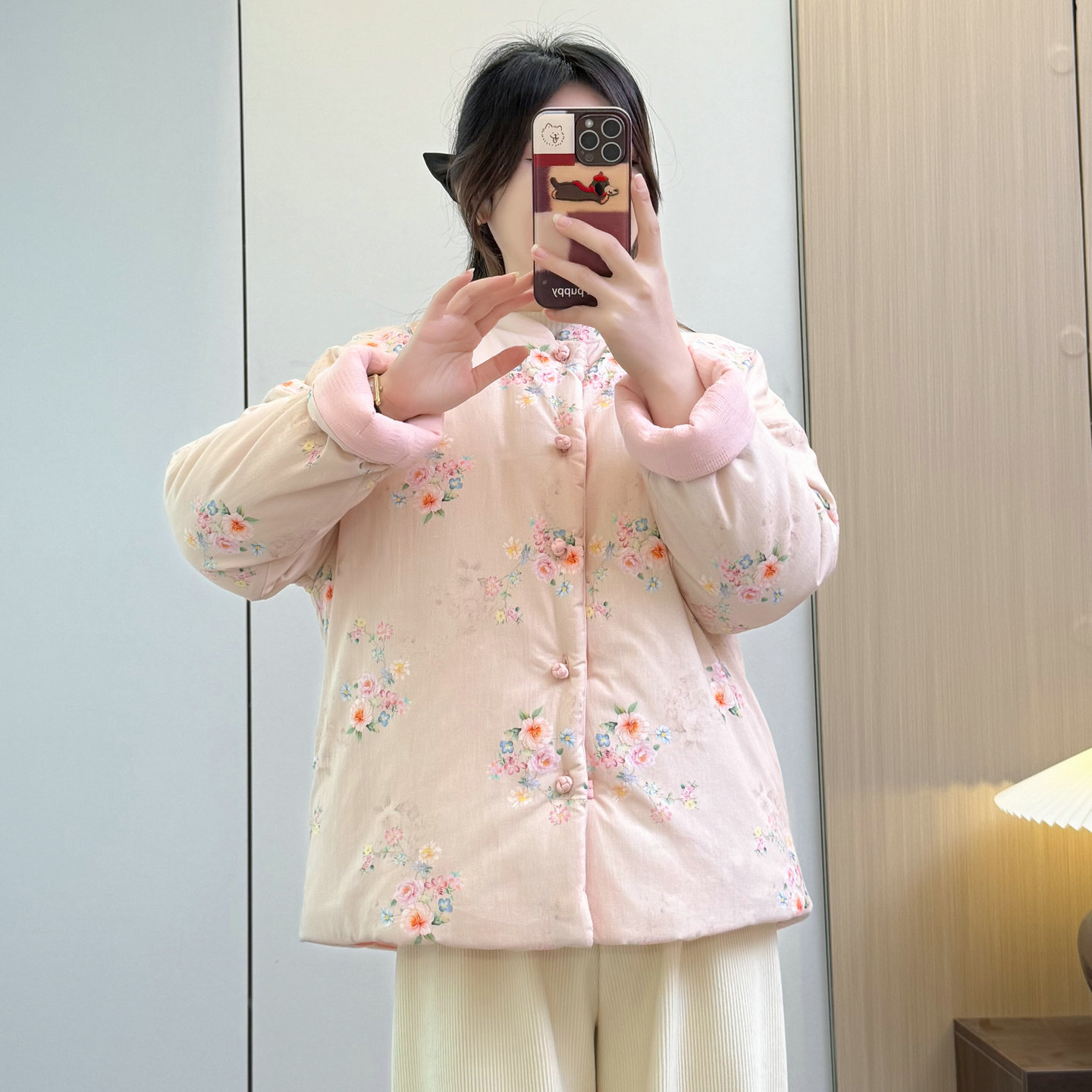 新中式复古中国风碎花棉服女