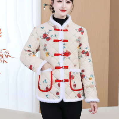 新中式国风复古盘扣加绒加厚棉衣