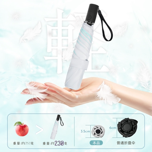 LILAC-紫丁香25新款全自动轻收力遮阳伞防晒蓝胶伞小巧轻便折叠伞