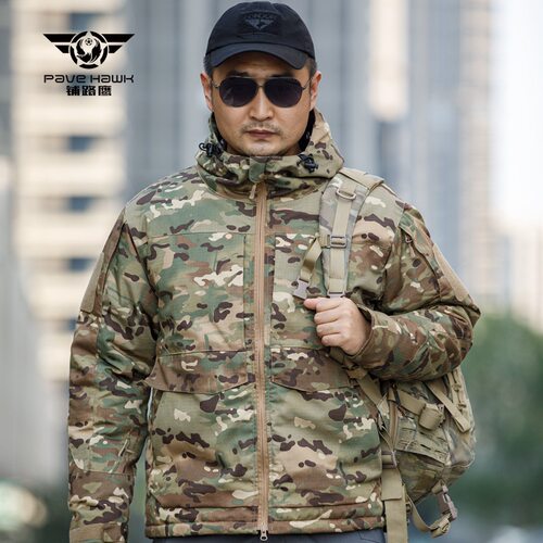 铺路鹰谍影M65战术迷彩热反射棉服冬季户外极地防寒服外套风衣