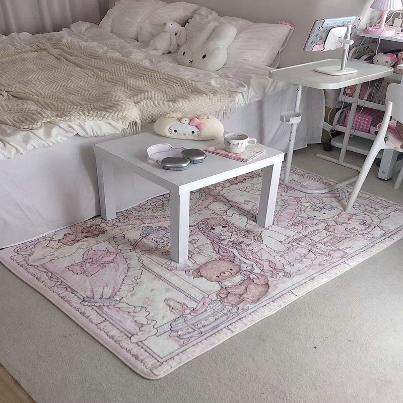 治愈系少女心客厅茶几地毯可爱粉色卡通卧室床边地毯衣帽间装饰垫,居家布艺,地毯,淘宝优惠券,粉丝福利购,淘宝优惠卷