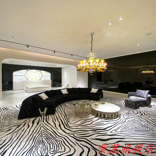 高级感轻奢地毯客厅免洗可擦家用总裁大平层地毯2024新款卧室地垫