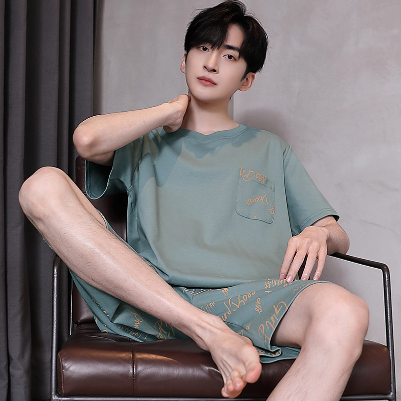 卡之恋睡衣套装男款夏季薄纯棉短袖T恤宽松短裤大码100全棉家居服,女士内衣/男士内衣/家居服,睡衣/家居服套装,淘宝优惠券,粉丝福利购,淘宝优惠卷
