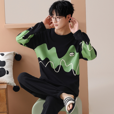 卡之恋男士纯棉睡衣春秋长袖