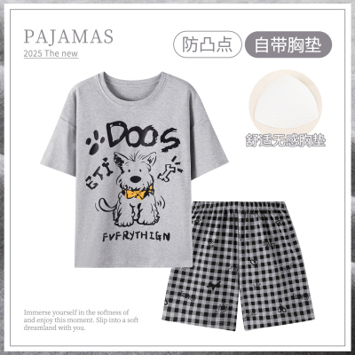 卡之恋睡衣夏季女款纯棉薄款短袖