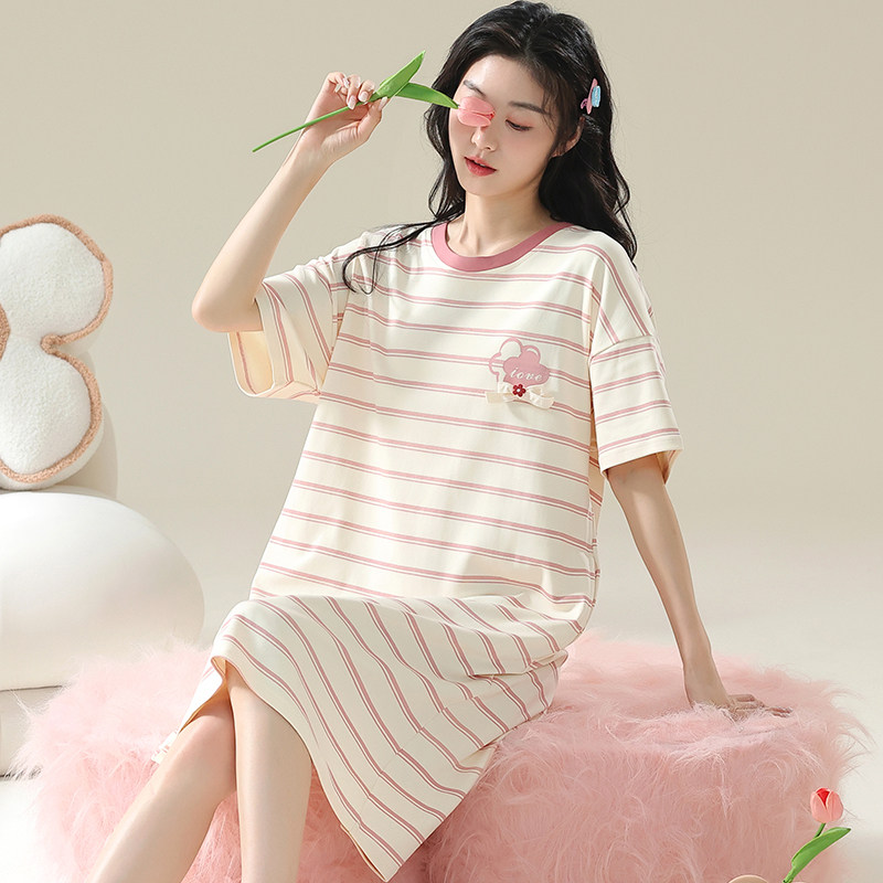 卡之恋纯棉夏季女睡裙图片