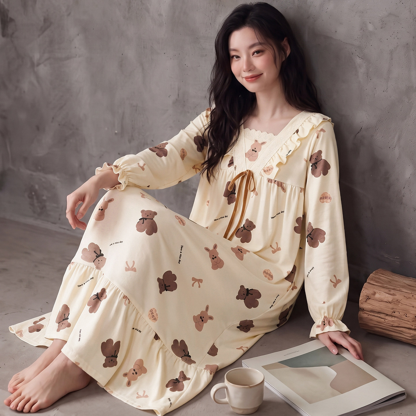 卡之恋纯棉女睡裙新款