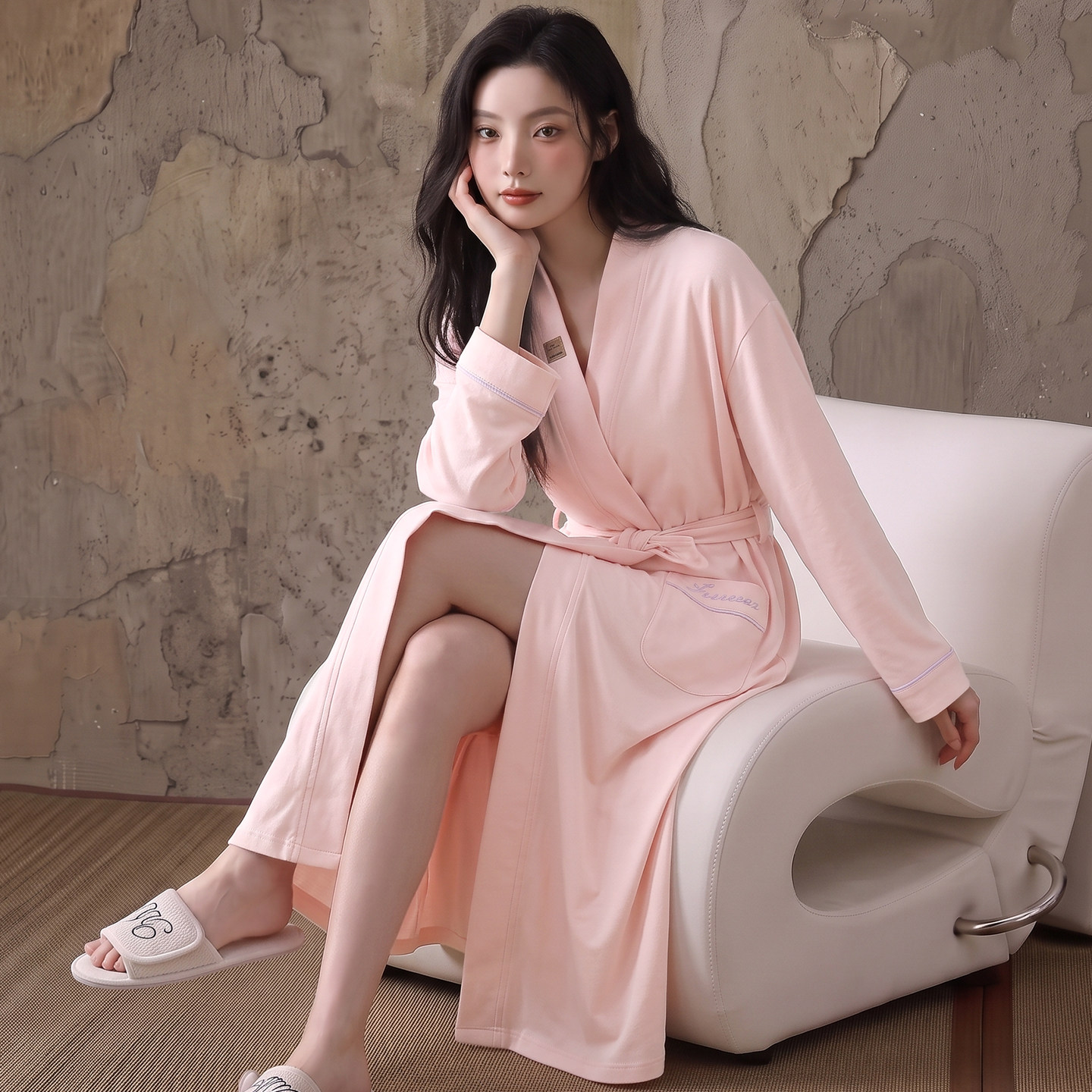 卡之恋女士纯棉睡袍秋季长袖
