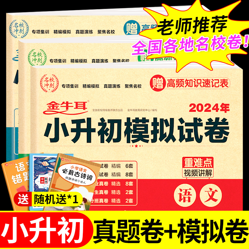 2024年小升初真题卷语文数学英语必刷题人教版小学毕业升学总复习资料六年级下册试卷测试卷全套练习册名校模拟期末专项训练书卷子 书籍/杂志/报纸 小学教辅 原图主图