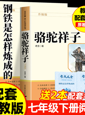 骆驼祥子和钢铁是怎样炼成的人民教育出版社朝花夕拾和西游记必读海底两万里七年级上下册鲁迅老舍原著正版初一7年级初中阅读书