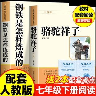 骆驼祥子和钢铁是怎样炼成的人民教育出版社朝花夕拾和西游记必读海底两万里七年级上下册鲁迅老舍原著正版初一7年级初中阅读书