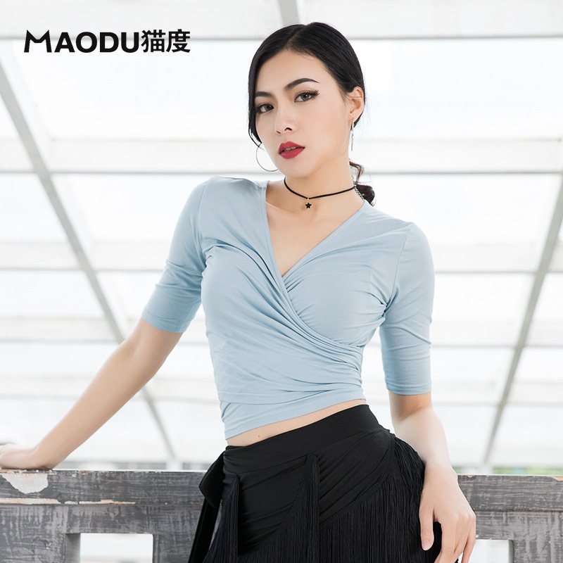 拉丁服上衣女成人2019新款肚皮舞练功服装上装摩登国标舞蹈中短袖|ruв категории движение/йога/фитнес/фанаты товаров, танец/аэробика/гимнастика, латинский танец, латинский танец. - от Buy2taobao.com для оказания профессиональной услуги покупки агента Taobao