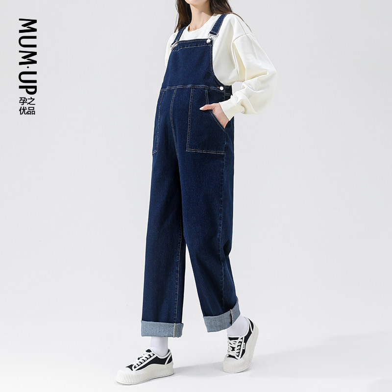 孕之优品孕妇牛仔背带裤春秋款宽松减龄时尚2026新款孕妇装阔腿裤,孕妇装/孕产妇用品/营养,孕妇背带裤,淘宝优惠券,粉丝福利购,淘宝优惠卷