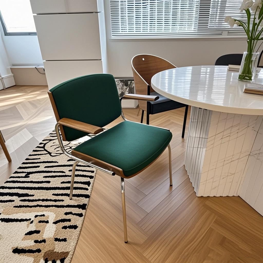 北欧复古实木靠背休闲椅