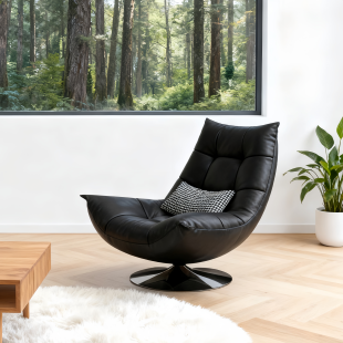 意式轻奢单人沙发椅设计师可旋转休闲椅客厅阳台可躺可睡懒人沙发