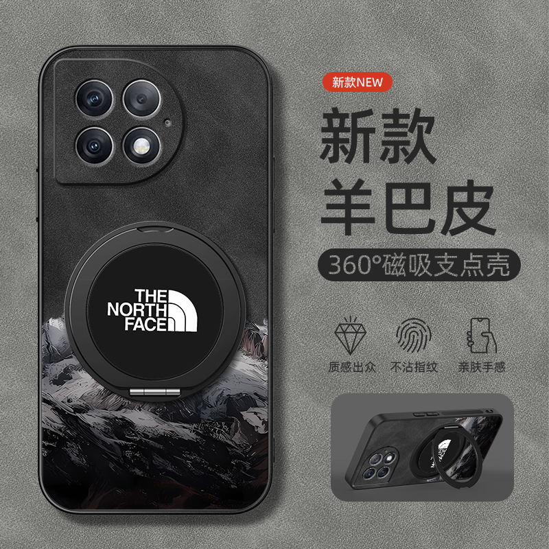 适用一加Ace5pro手机壳1加Ace3保护套OnePlusAce2pro旋转支架Ace3磁吸新款1+ace3羊巴皮潮牌雪山外男款简约