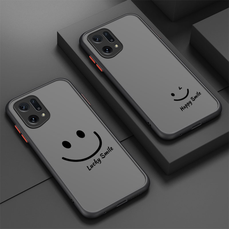 happy微笑适用oppofindx3手机壳findx5pro保护套oppo新款Find肤感x3女男镜头全包防摔个性创意卡通潮外壳