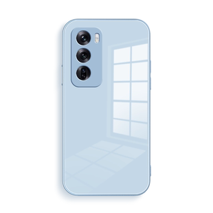 远峰蓝适用opporeno12手机壳Reno12pro保护套OPPO新款0pp0reon12金属漆玻璃全包防摔男女款简约纯色外壳