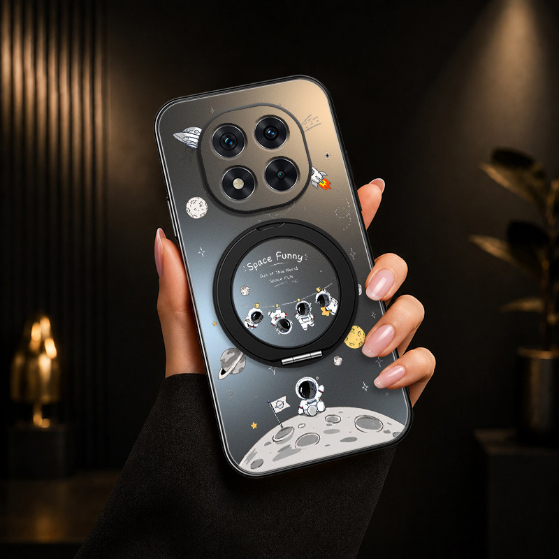适用红米note14pro手机壳新款note13防摔turbo4pro/3保护套小米redmi14旋转支架note13pro磁吸太空人哑光