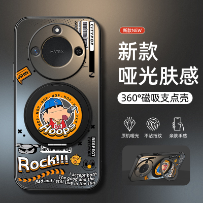 适用荣耀x50手机壳新款华为荣耀x60pro防摔honorx40gt旋转支架磁吸荣耀30哑光荣耀20男款歌唱新仔男款防摔