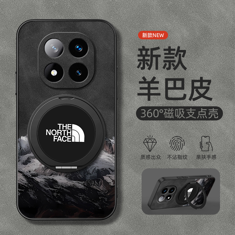 适用红米note15pro手机壳14/note13/12/Turbo4pro/11+/小米redminote11旋转支架12R磁吸13C羊巴皮潮牌雪山男