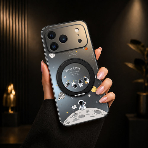 适用苹果16手机壳新款17pro/iphone15promax防摔14plus/13旋转支架12磁吸11个性x哑光7超薄太空人8plus男
