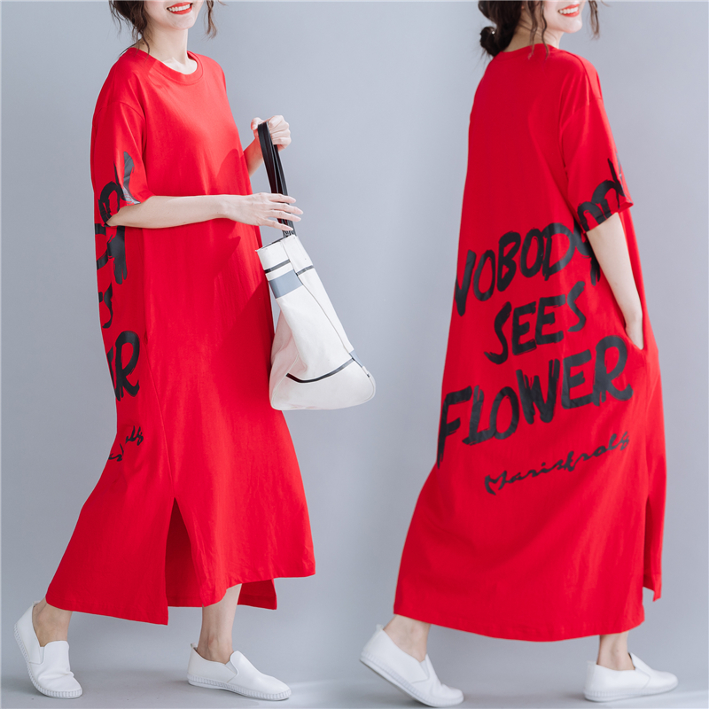 By age Spring and summer Large Dress Fat sister new pattern printing letter have more cash than can be accounted for Wei Yi skirt Easy Show thin The dressin the Women's clothing/Boutique , Large size women  category - from Buy2taobao.com to provide professional Taobao agent buy service