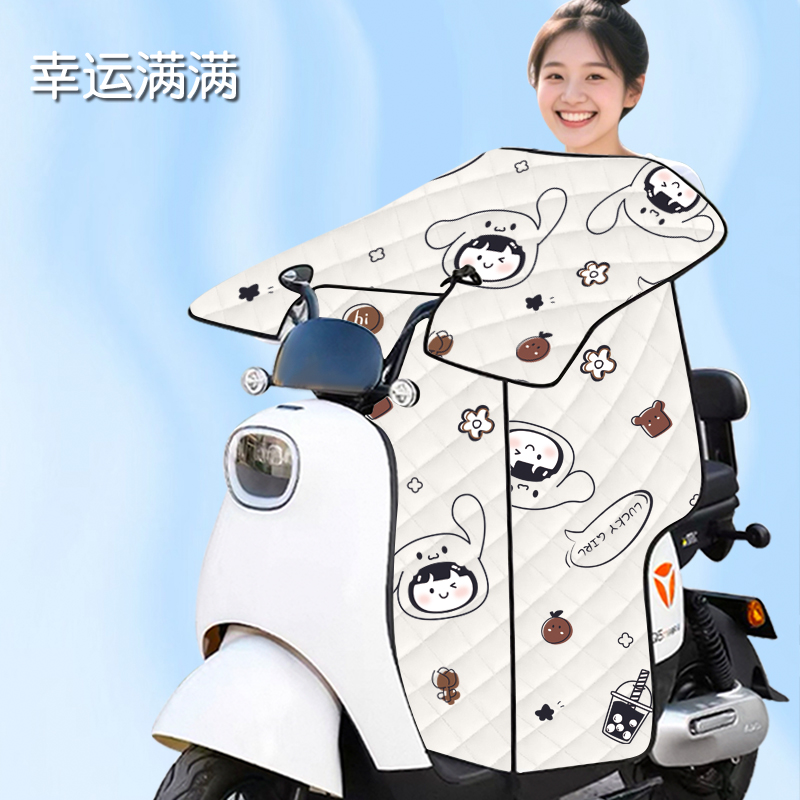 适用爱玛电动车挡风被夏薄款防晒挡风防风罩隔热遮阳双面防水防雨