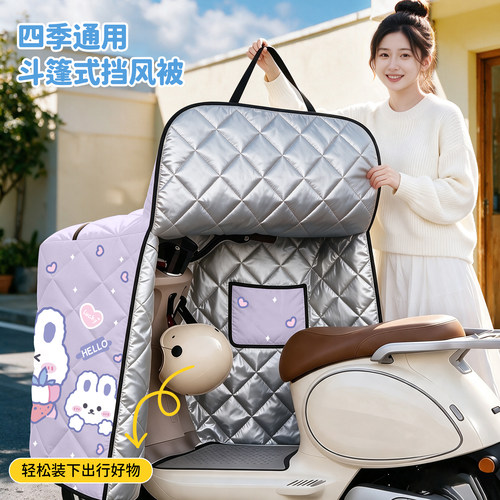 适用于九号Q70c电动车挡风被冬季加绒加厚四季通用双面防水防风罩