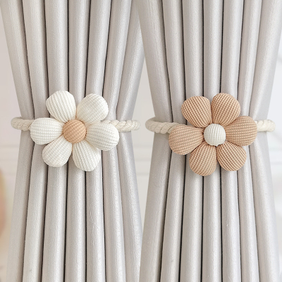创意磁吸窗帘扣绑带绑饰可爱花朵收拢束带挂绳小清新纱帘装饰点缀