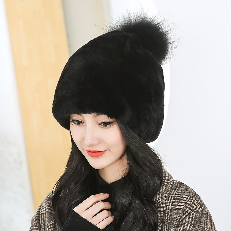 秋冬季新款獭兔帽子女可爱韩版